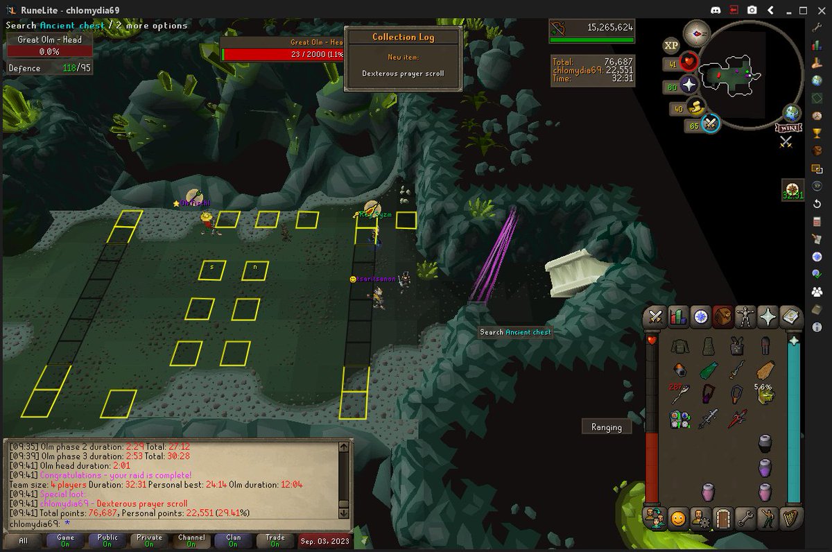 Chlomydia69osrs's tweet photo. First Chambers of Xeric purple at 255 KC!!!!!!!! https://t.co/gs4DRz8o2L