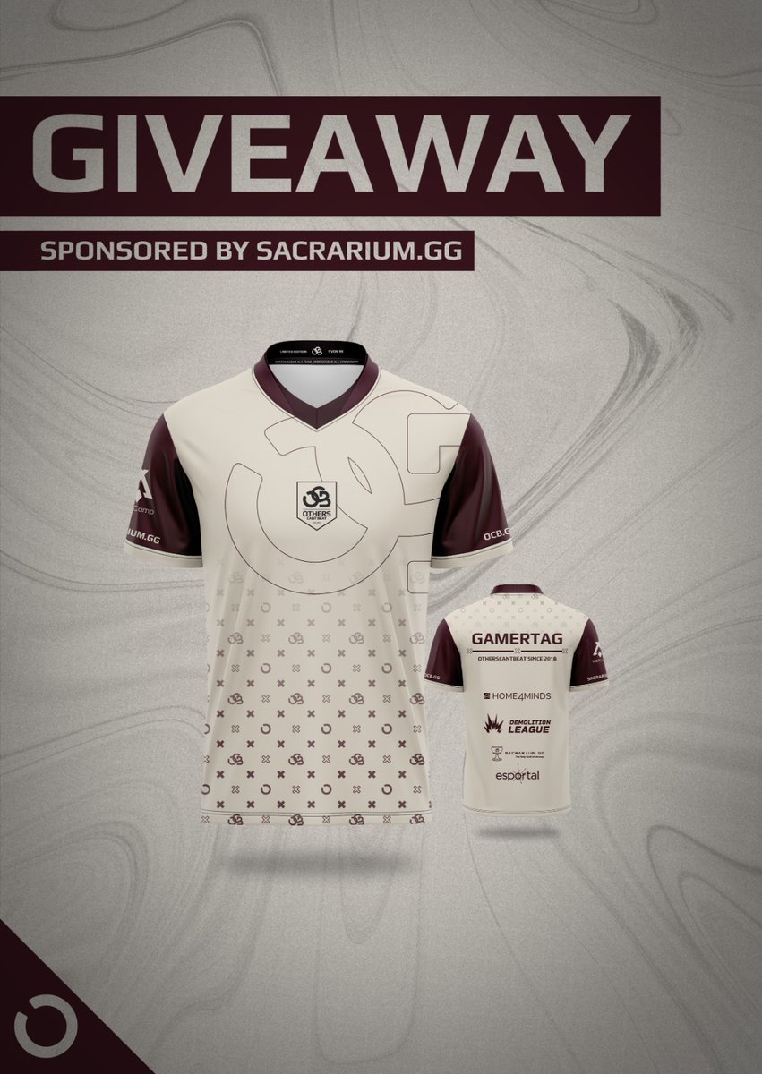 OTHERSCANTBEAT's tweet image. ⭕️[#Giveaway]⭕️

🚨 Giveaway Verlängerung 🚨

Noch kein limitiertes #OTHERSCANTBEAT Trikot?
Hier ist deine Chance!!🥳

Das musst du dafür tun:
✅Folge 
➡️@OthersCantBeat
➡️@SacrariumGG
✅Retweet
✅Markiere 2 Freunde

Das Giveaway endet am 01.10.2023📅
Viel Glück an alle! 🍀
