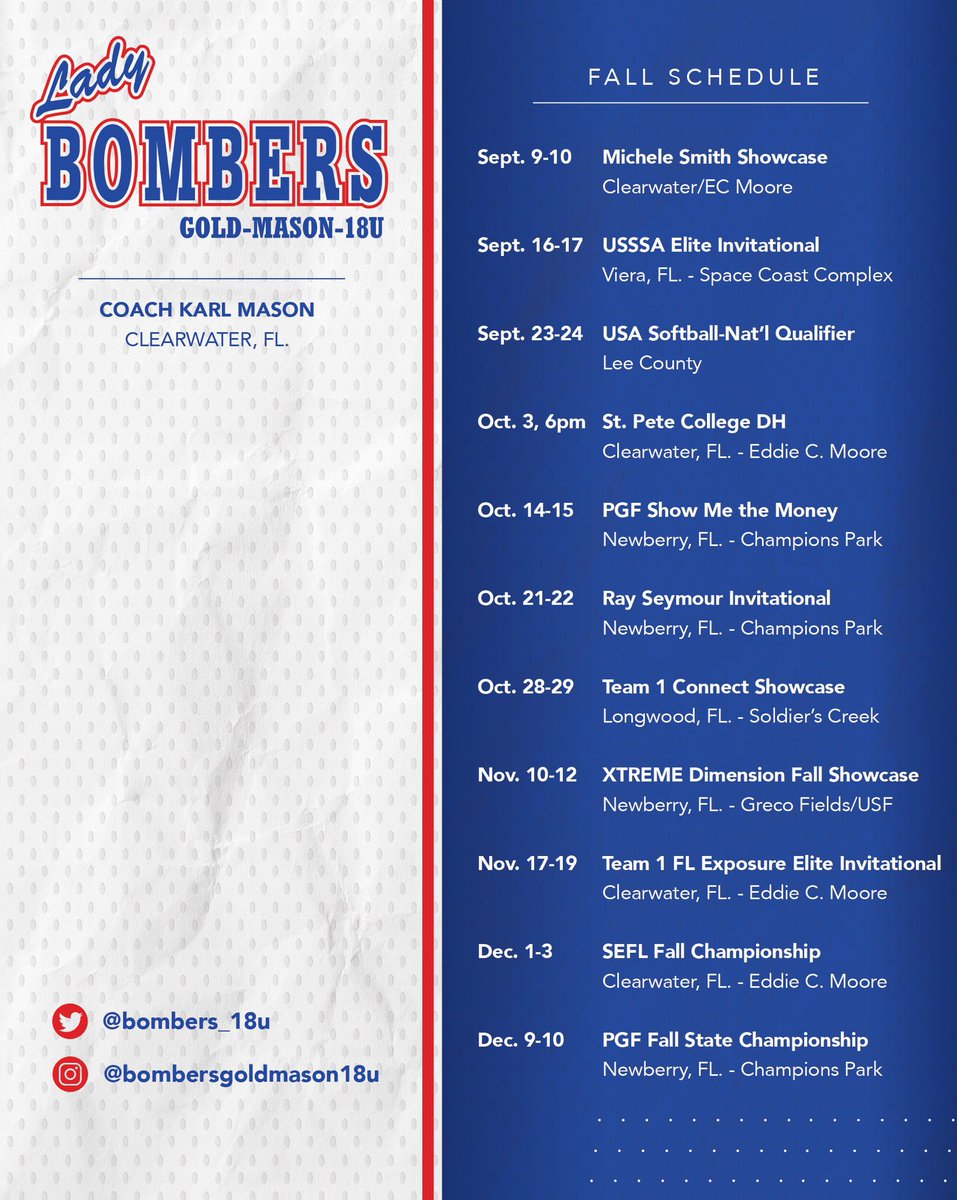 It’s September, so it’s Fall schedule release time! 💪💙❤️