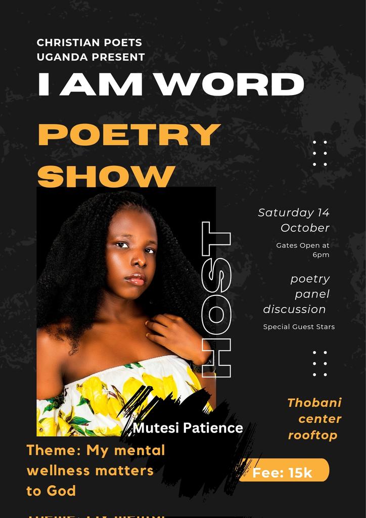 christian_poets's tweet photo. Did you know that 1 in 4 Ugandans are affected by mental health issues?
Hey Uganda, it's time to break the silence on mental health! Our Christian mental health show is here to remind you that God cares about your emotional well-being
#Iamword poetry show
#14thOct https://t.co/59RG6gNT8j