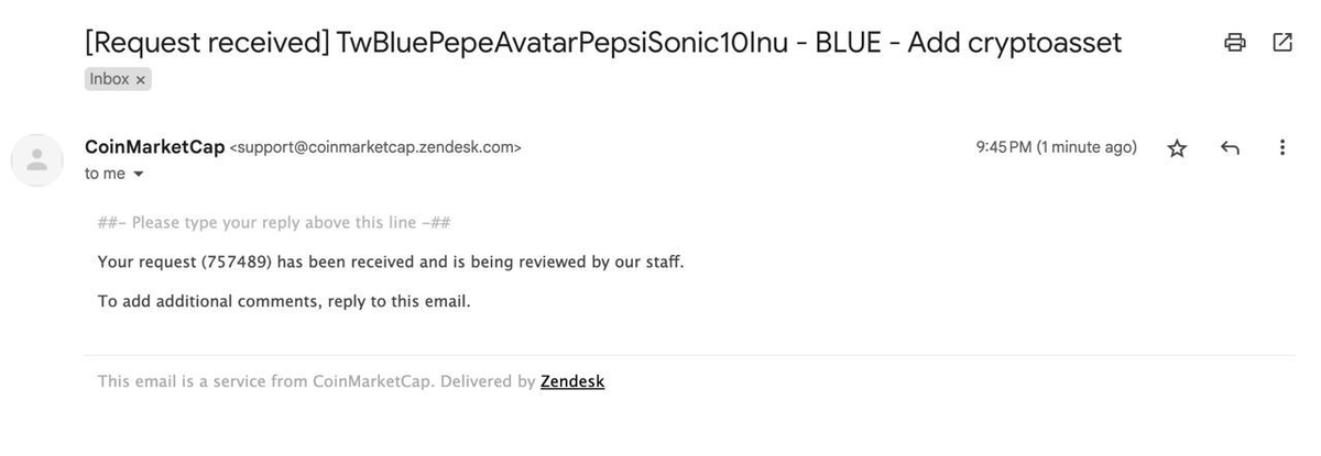 CMC applied for $Blue