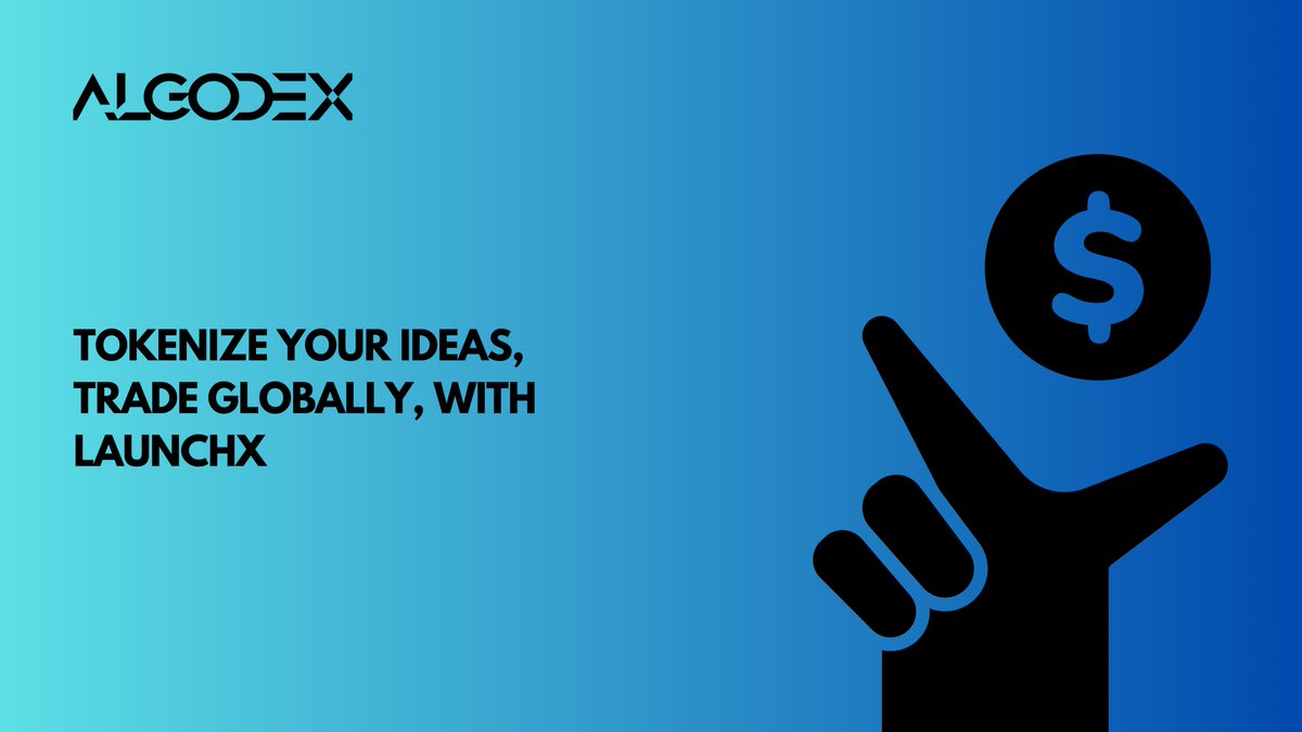 From idea to global trade: Algodex
LaunchX makes tokenization effortless your vision,
your tokens, now at your fingertips.

Join Now - app.algodex.com/launchpad/crea…

#launchx #tradelikepro #algodex #algorand