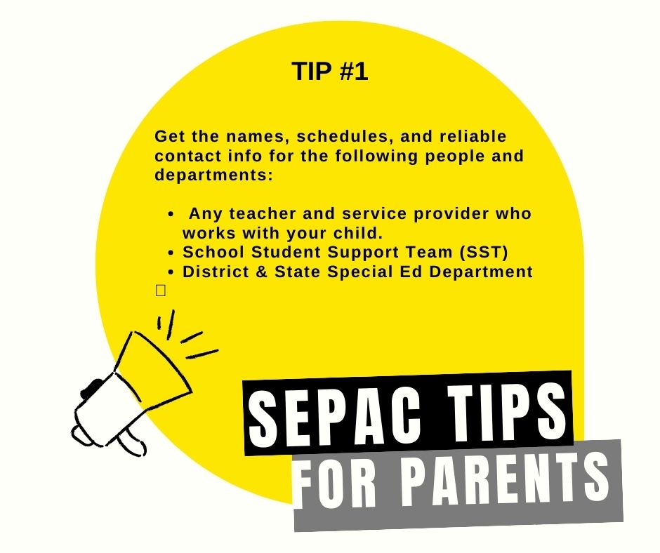 This school year SEPAC wants to help families navigate the special education process in BPS. 

We are launching our #10Tipsin10Days campaign to help provide families with advice on what to do/know as they support their children's educational journey.  

Tip 1 - Know Your People
