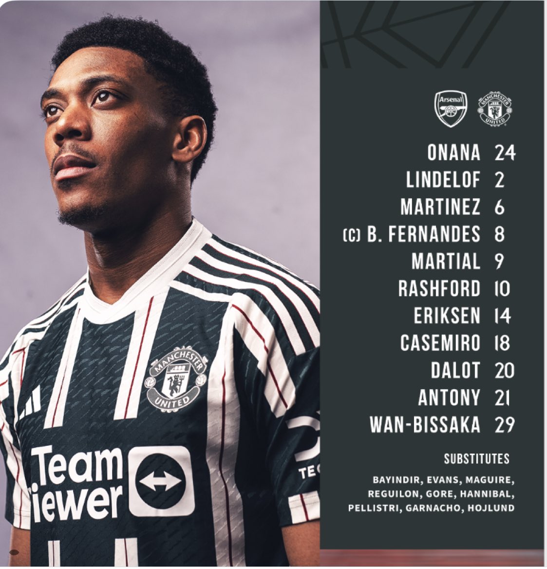 Here is our @ManUtd Line up