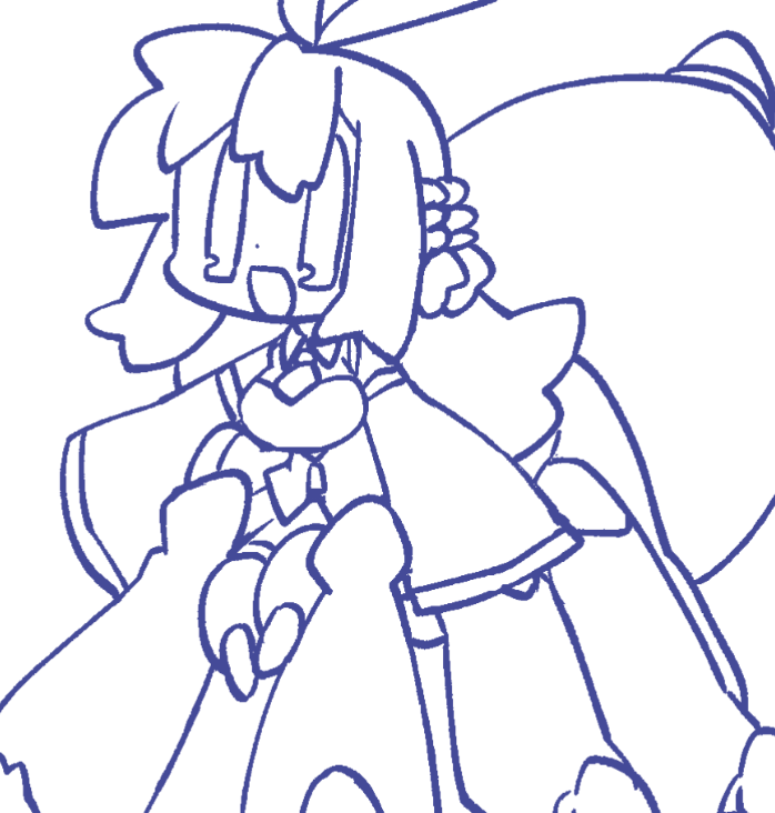 アクスタの絵、前に描いたやつを若干手直ししてる。マキちゃんもうちょっと2人に合わせて頭おっきくして脚小さくするか 