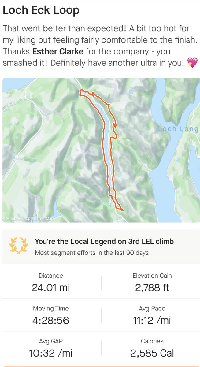 AlisonMunro17's tweet photo. Really enjoyed my #longtrainingrun for @Dunoon_Presents #DunoonUltra2023 with @dunoonbird providing excellent company &amp; chat. Pleased with the team &amp; not feeling too tired or sore. 5 weeks to go … #abplacetobe https://t.co/lHzdwNJbIa