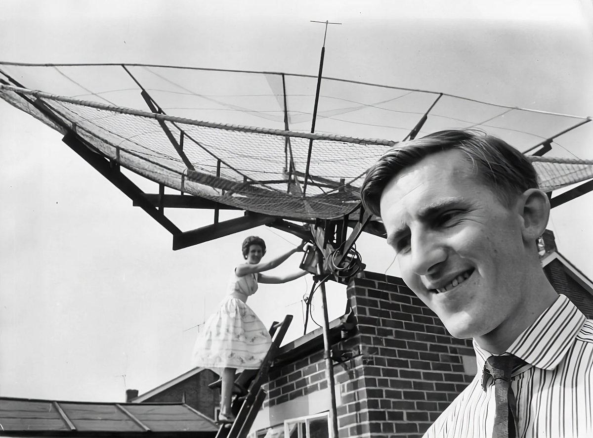Two Communications (@2communications) on Twitter photo Peter Blair, G3LTF and his wife Eileen of Chaplin Close in Chelmsford, Essex, with the homemade dish aerial from which they bounced a morse code signal off the moon to the US Government's giant radio telescope in Arecibo, Puerto Rico, September 1964. Peter Blair, G3LTF and his wife Eileen of Chaplin Close in Chelmsford, Essex, with the homemade dish aerial from which they bounced a morse code signal off the moon to the US Government's giant radio telescope in Arecibo, Puerto Rico, September 1964.
