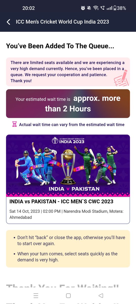 Lagta hai Aaj bhi nahin milegi tickets 🎟️🎟️ @bookmyshow #INDvsPAK #ICCWorldCup2023