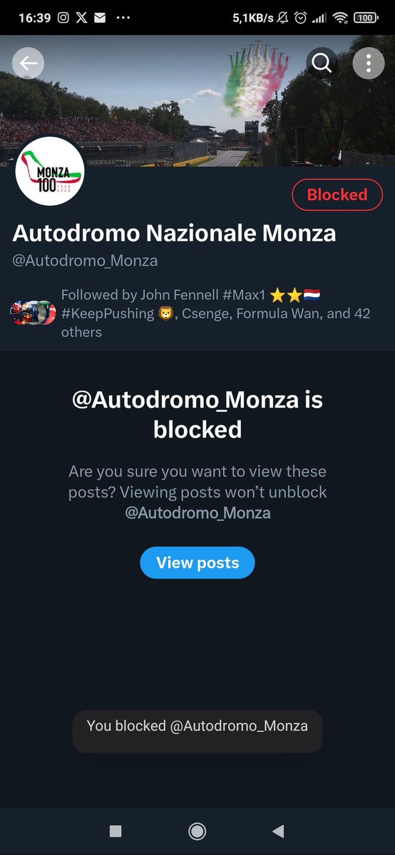 f1essa's tweet photo. Blocking monza circuit, because where was the monza curse?? https://t.co/z6fXsQlHHK
