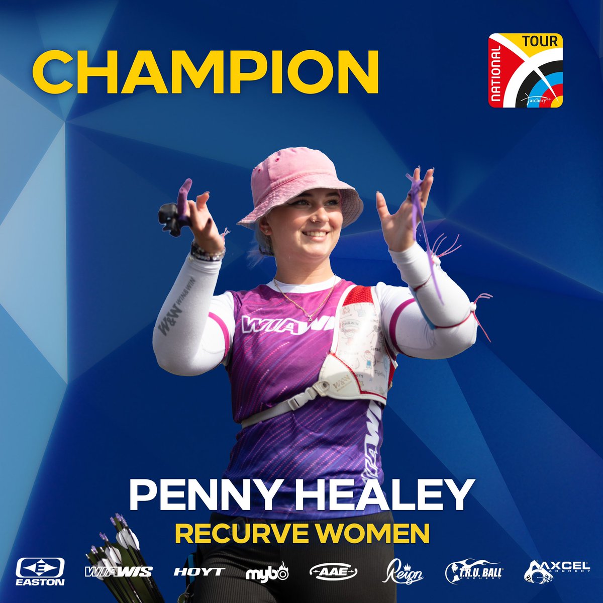 archerygb's tweet photo. The 2023 recurve National Tour Final champions are Penny Healey and Tom Hall!

@truball_axcel @HOYTARCHERYInc, Wiawis, Darton Archery, @EastonTarget @blackeaglearrow @AAEarchery, Mybo Archery and Reign Bowstrings https://t.co/piXr4HwQoP