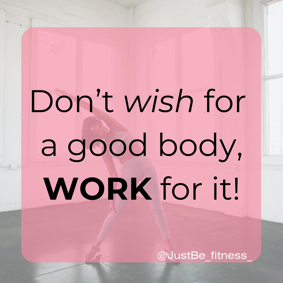 JustBe_Fitness's tweet photo. Its not just enough to dream about how good you will look, you must also be willing to work hard for it.
Putting in the hours is what will make you achieve those goals and feel good in your body 💪
Take this new month to transform yourself! https://t.co/50dijm2dWM