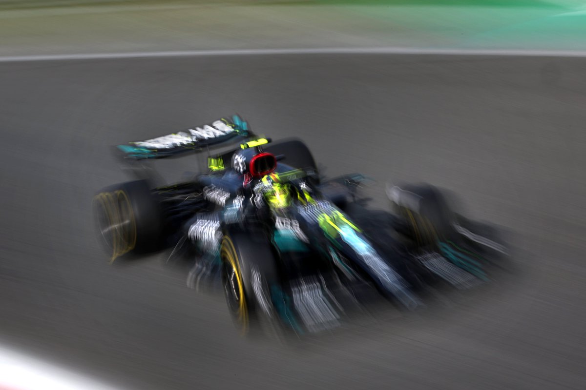 MercedesAMGF1's tweet photo. He never gives up. 🙌 

Making the offset strategy work to negate a five-second penalty late in the race and gain three positions. 👌 

Great hustle, LH. https://t.co/z3x5lbD3s7
