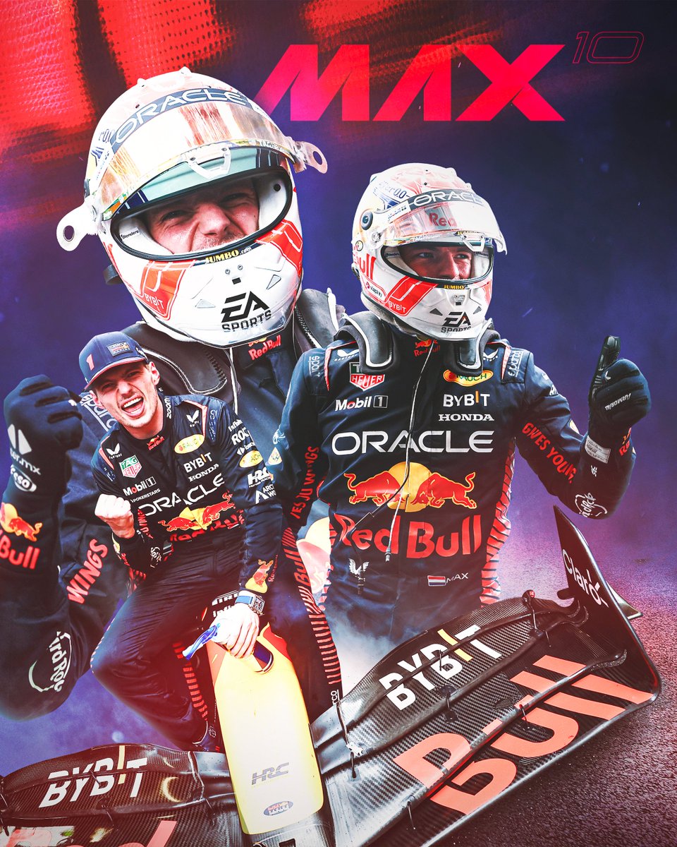 MAX 🔟 A record-breaking TENTH consecutive <a href="/F1/">Formula 1</a> win for <a href="/Max33Verstappen/">Max Verstappen</a> 🏆