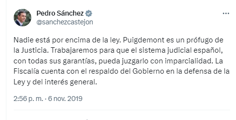 RaulGallart80's tweet photo. Que no quede en el olvido esto👇 de Pedro Sánchez sobre Puigdemont. #RT https://t.co/GmFe4V5Rmj