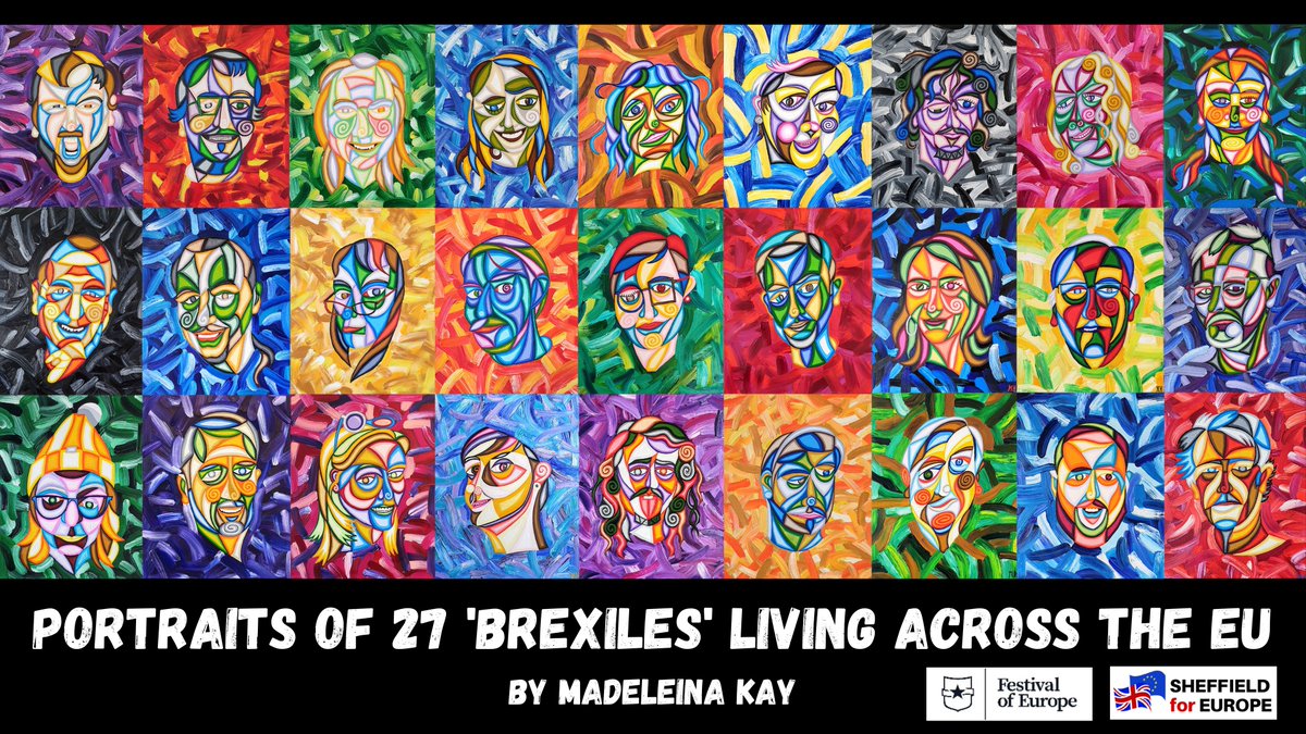 1/ My #Brexiles portraits are being exhibited in #Sheffield in September <a href="/eufestivaluk/">Festival of Europe UK #BuildingCulturalBridges</a> 

@Sheffield4eu are supporting my open night event on Friday 29th September - DM me for more information!
#sheffieldissuper #Brexit #Europe #RejoinEU