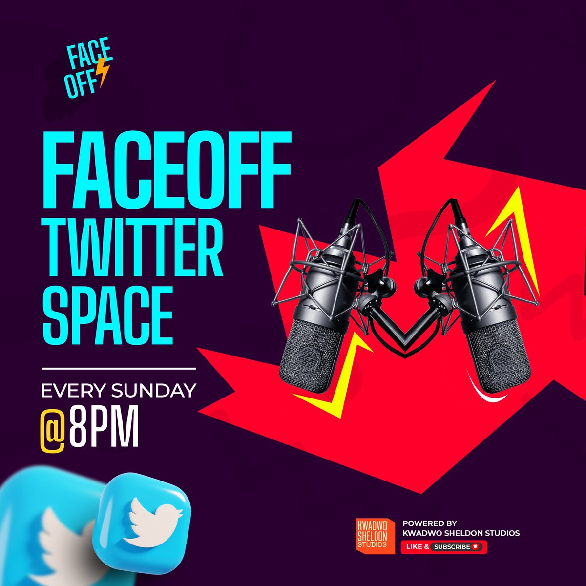 kwadwosheldon's tweet photo. We live at 8pm tonight.
#FaceoffOnTwitterSpace https://t.co/wFUjEFyaas