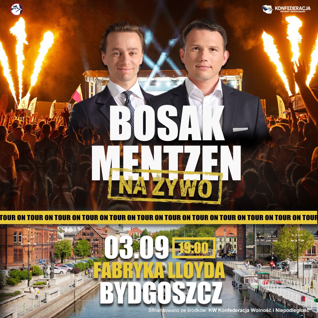 SlawomirMentzen's tweet photo. Już dzisiaj o 19:00 widzimy się Bydgoszczy! 

Do zobaczenia! https://t.co/hVUyggQjIt