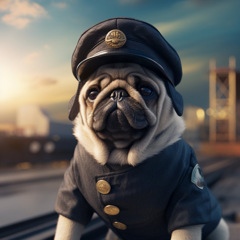 This photo was taken during World War II. A pug sailor pays close attention to this battle.❤️😍