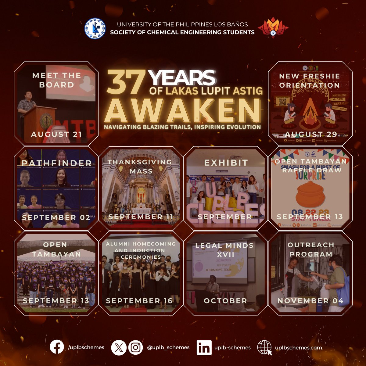 UPLB_SChemES's tweet photo. After 36 years, the Society continues to leave its mark behind. With the 37th anniversary approaching, the Society is navigating the unknown to awaken its potential. https://t.co/V6DcwRDt4x