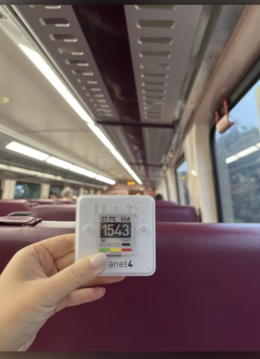 mariaguo's tweet photo. @MBTA @kprather88 Hi @MBTA, thank you for your reply! This was the Silver Line bus from Boston Logan to South Station. I didn’t get to see the 4-digit bus vehicle number. This type of CO2 reading is common on buses and commuter rails (regardless of how crowded it is). https://t.co/85Q9QmvGO0