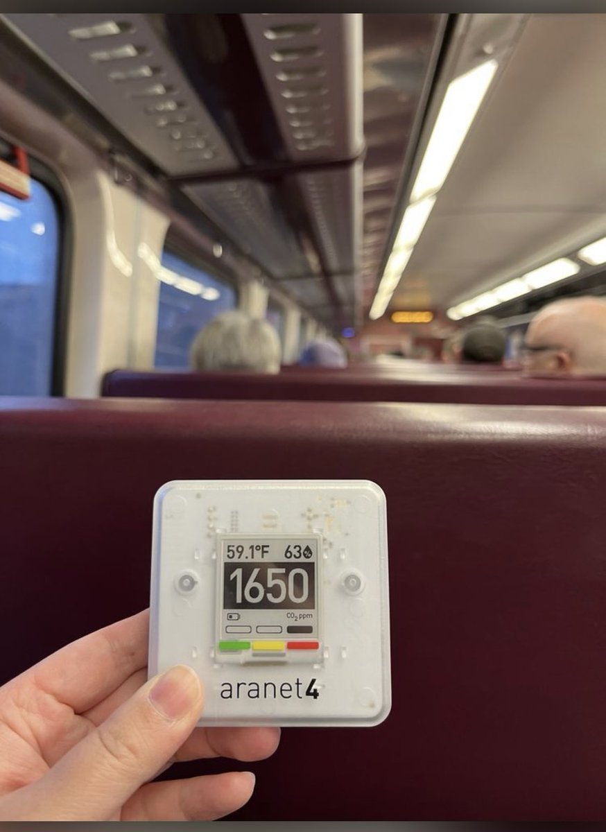 mariaguo's tweet photo. @MBTA @kprather88 Hi @MBTA, thank you for your reply! This was the Silver Line bus from Boston Logan to South Station. I didn’t get to see the 4-digit bus vehicle number. This type of CO2 reading is common on buses and commuter rails (regardless of how crowded it is). https://t.co/85Q9QmvGO0