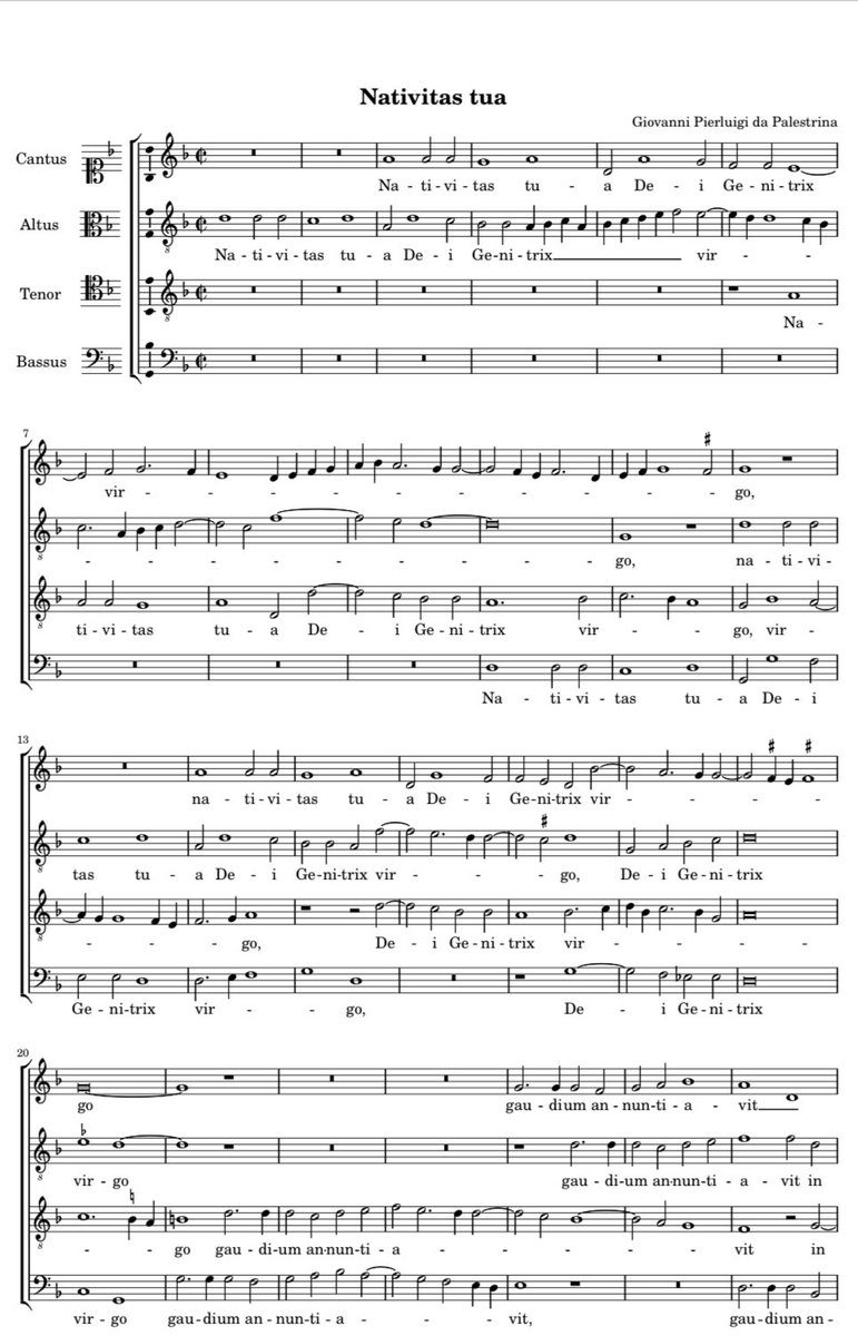 Good to be back <a href="/StMarysChelsea/">St Mary's Cadogan St</a> for services looking ahead to the Nativity of the BVM on Sep 8. The usual mix of plainchant and polyphony, including Palestrina’s Missa Ave Maria and this beautiful motet