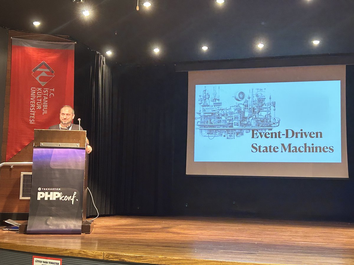 Teknasyon PHPKonf 2023'teki Event-Driven State Machines sunumuma şuradan ulaşabilirsiniz:
phpkonf23.deligoz.me

PDF'i için de:
phpkonf23.deligoz.me/PHPKonf-Emre-D…

<a href="/istanbulphp/">istanbul PHP User Group</a> <a href="/KommunityTR/">Kommunity Türkiye</a>
#PHPKonf #PHP