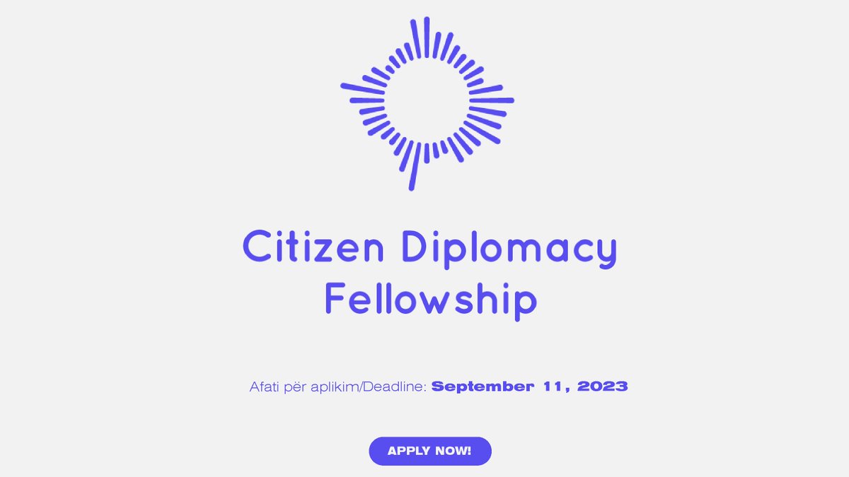 Call for Applications✨

The second edition of #CitizenDiplomacy Fellowship of @MFAKOSOVO is designed for young diaspora professionals w/diverse backgrounds, skills & expertise. Join us for an immersive 10-month journey in 🇽🇰. 

👉Apply now at cdfellowship.com