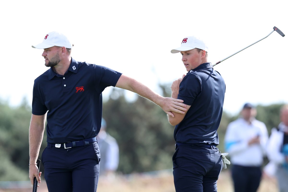 First point of the day goes to the GB&amp;I team 🇬🇧🇮🇪

Mark Power and Liam Nolan defeat USA's Dylan Menante and Austin Greaser 4&amp;3.
