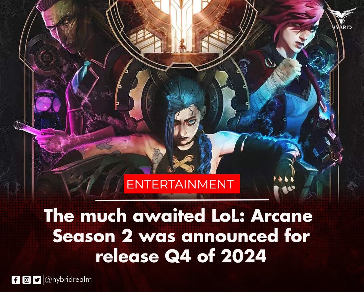 HybridRealm's tweet photo. "Speculation on the game's subreddit suggests that that's likely to result in a November release, in keeping with the first season's release as well as League of Legends' 15th anniversary event."

Read more: https://t.co/m5qH6xVSuf

---
#leagueoflegends #Arcane #HybridRealm https://t.co/JEIp1439x9