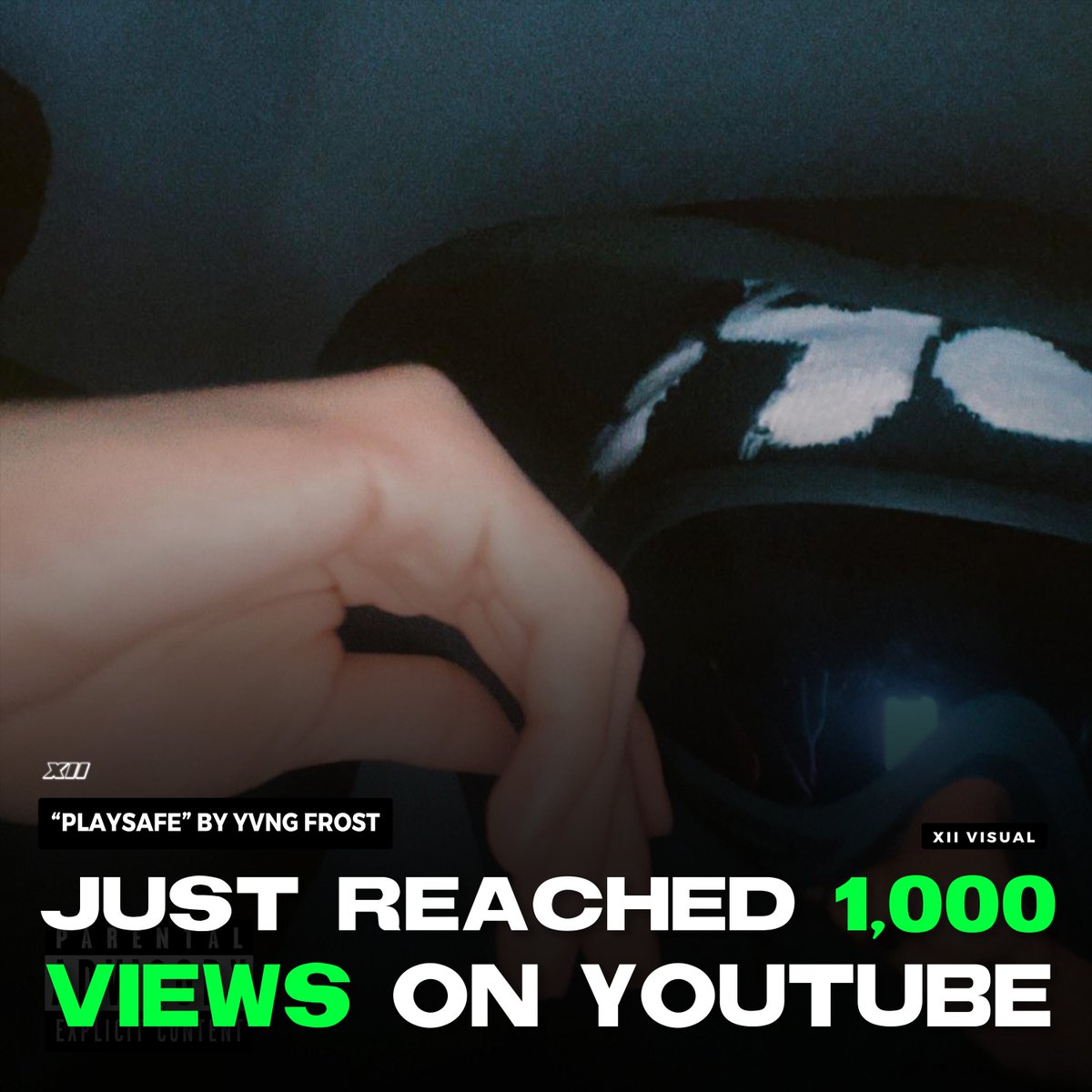 OfficialXII_'s tweet photo. "Playsafe" by @yvngfrost__ just reached 1,000 Views on youtube!! 

Stream here:
https://t.co/agf6SSduPs
https://t.co/agf6SSduPs
https://t.co/agf6SSduPs https://t.co/JVNCccVAPM