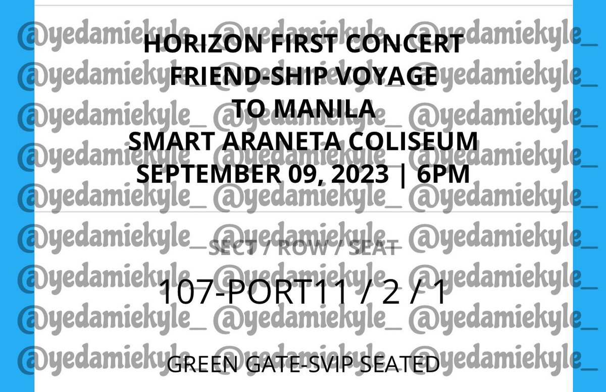 yedamiekyle_'s tweet photo. ♯ wts lfb ph ! 
꒰ #yedamiekyle_sells ꒱

 ↬ SVIP SECTION 107 ROW 2 SEAT 1
 ↬ same price; 5,950
 ↬ will claim the physical tix on Sept 5
 ↬ can meetup around mm only

     !! HELP RT !!
—  hori7on friend-ship voyage to manila vinci kim kyler reyster winston jeromy marcus https://t.co/WVMgW8ORBF