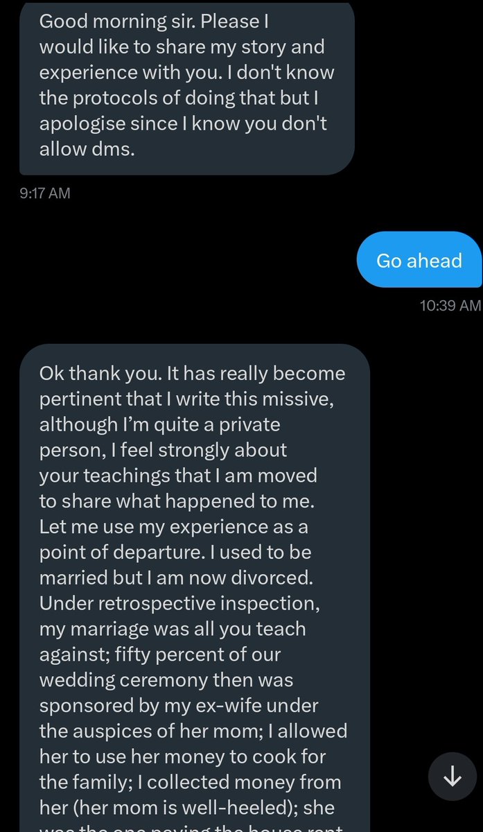 jon_d_doe's tweet photo. A DM from a divorced man.

Read and take the lessons &amp; do better.

Happy reading 👇. https://t.co/xvxq3wRMxO