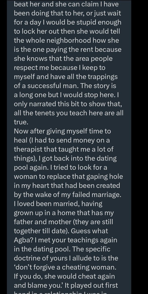jon_d_doe's tweet photo. A DM from a divorced man.

Read and take the lessons &amp; do better.

Happy reading 👇. https://t.co/xvxq3wRMxO