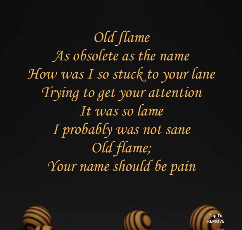 Alpha_Yom's tweet image. #POEMS 

#OldFlame