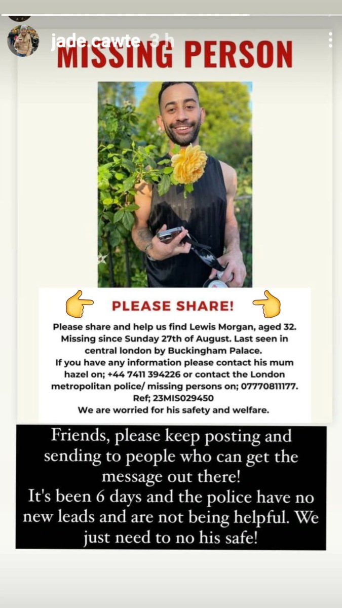 Hi everyone PLEASE PLEASE SHARE THIS!!! Lewis Morgan went missing on the same day as #GboyegaOdubanjo and apparently the police have been NO HELP AT ALL! His Mum is going around looking for him herself! Last seen around Buckingham Palace! @kelechnekoff please help us share this🙏🏽