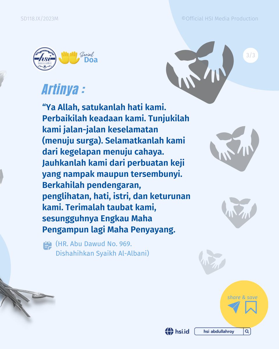 hsiabdullahroy's tweet photo. Semoga Allah ﷻ melindungi keluarga kita dari buruknya permasalahan rumah tangga. Aamiin.

Klik ❤️ pada postingan ini dan share kepada kerabatmu. Ikuti juga update konten dakwah HSI melalui: https://t.co/SuLzyEM1Jq

#serialdoa #keluargasakinah #rumahtanggaislami #hsiabdullahroy https://t.co/nHkALq2jRD