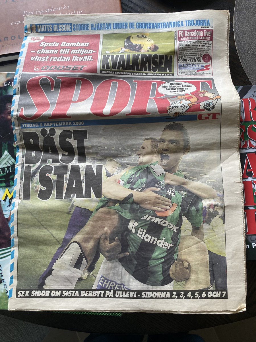 fruktjohan's tweet image. Hittade en sportbilaga i förrådet. Nästan på årsdagen.