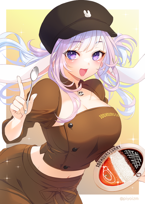 カレーはいかがですかもふ🕯🐑
#灯葉メイ
#イラストローション
#100時間カレー 