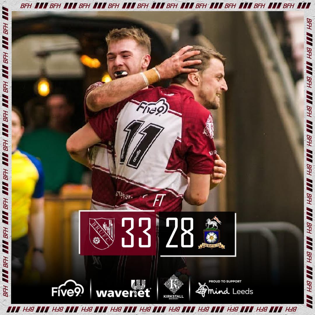 FINAL SCORE 🏉

Burley - 33
Halifax - 28 

A solid performance from our pack at scrum time gave our backs a platform to get over the line to secure our first victory of the season!