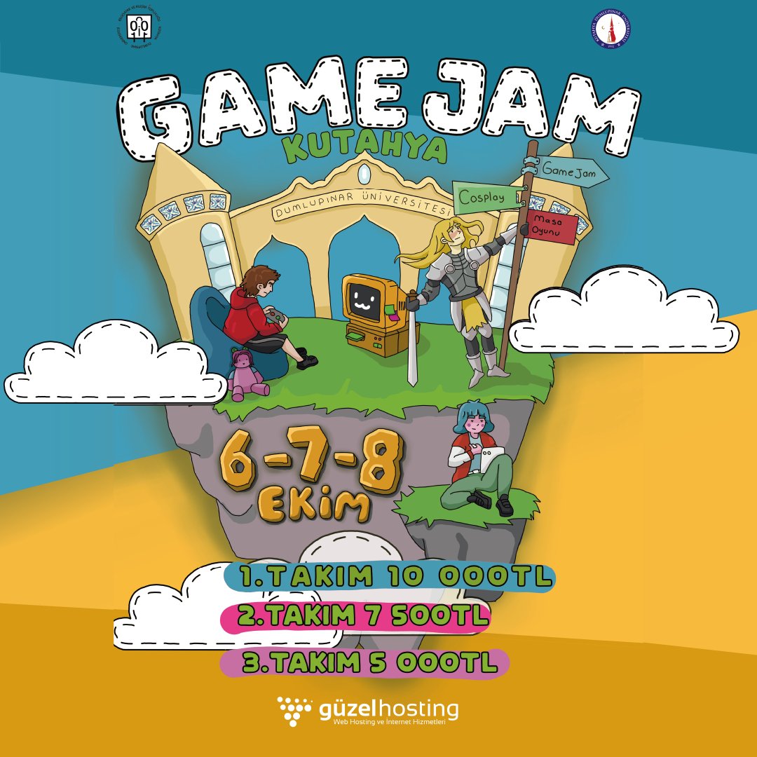 🎮 Bu yılın en heyecanlı yüz yüze gerçekleşecek etkinliği olan Kütahya Game Jam'23 için kayıtlar başladı! 🌟

🗓️  6-7-8 Ekim
🏢  Kütahya Dumlupınar Üniversitesi

Detaylar için web sitemiz: kutahyagamejam.com

Kayıt formu: forms.gle/LWwtyeANuko91R…