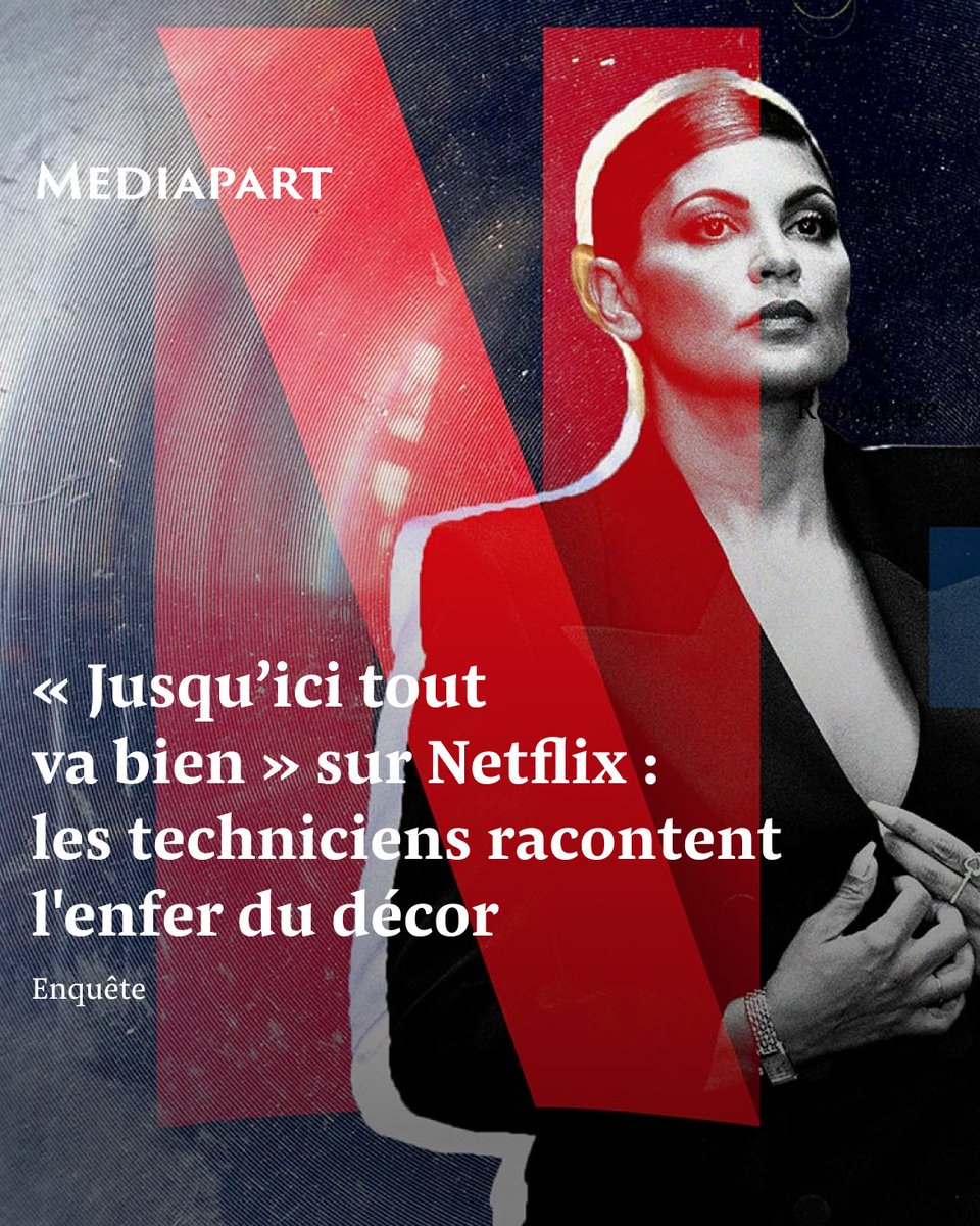Mediapart's tweet photo. La série de Nawell Madani diffusée sur Netflix en avril 2023 a enregistré des records d’audience. Bien loin des paillettes, une quinzaine des techniciens racontent l’enfer du décor : propos homophobes, tension permanente et mise en danger des salariés. https://t.co/9mEBmcBcPs ⤵️ https://t.co/VU2gULdzKN
