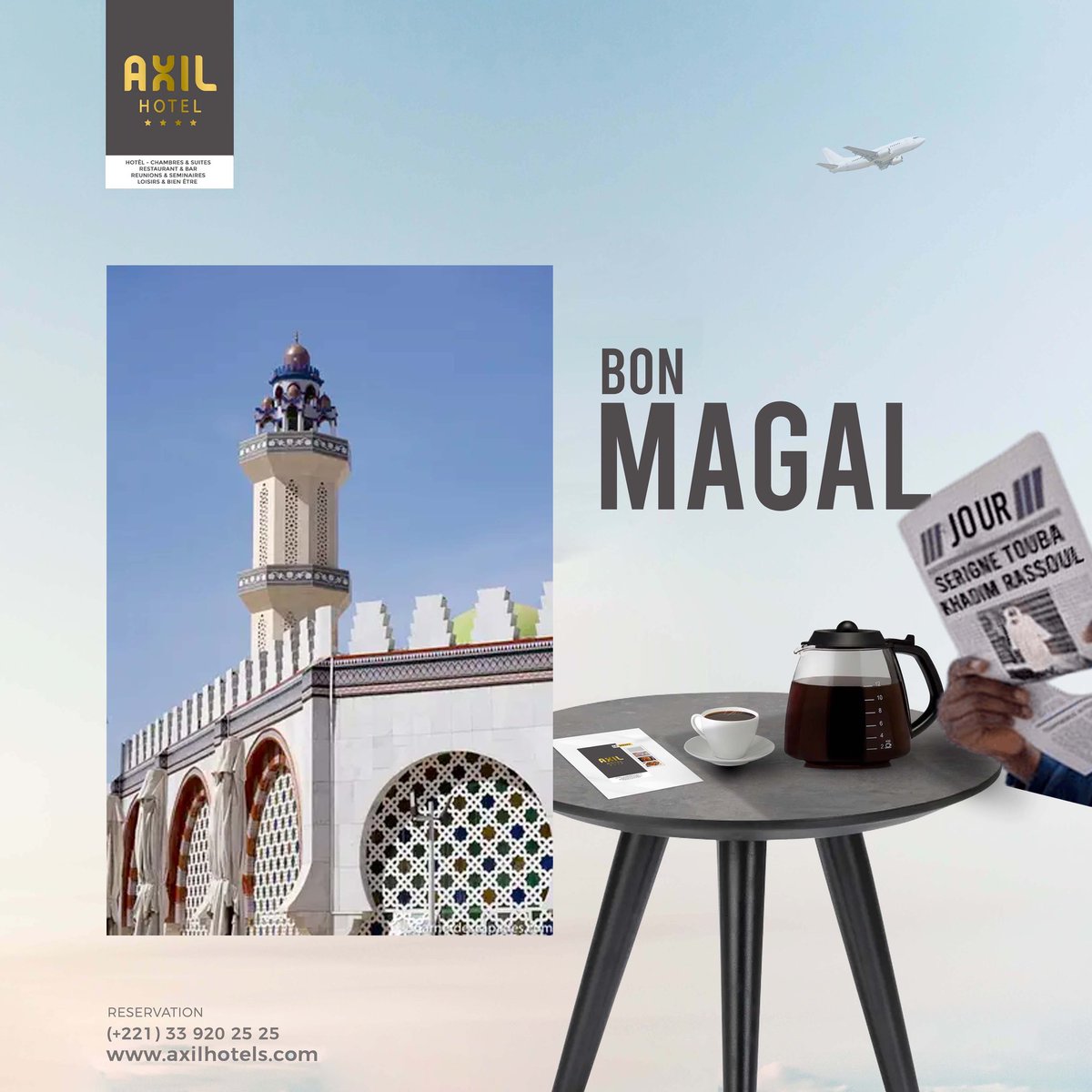 axil_hotel's tweet photo. Bon Magal à toute la communauté 🙏🕌

———————————————————

#hotel #accueillant #modern 
#teranga  #Senegal  #beautifulPeople #picoftheday #team221 #vacation #vacances #voyage #touba #magal https://t.co/zk9D4ESHiE