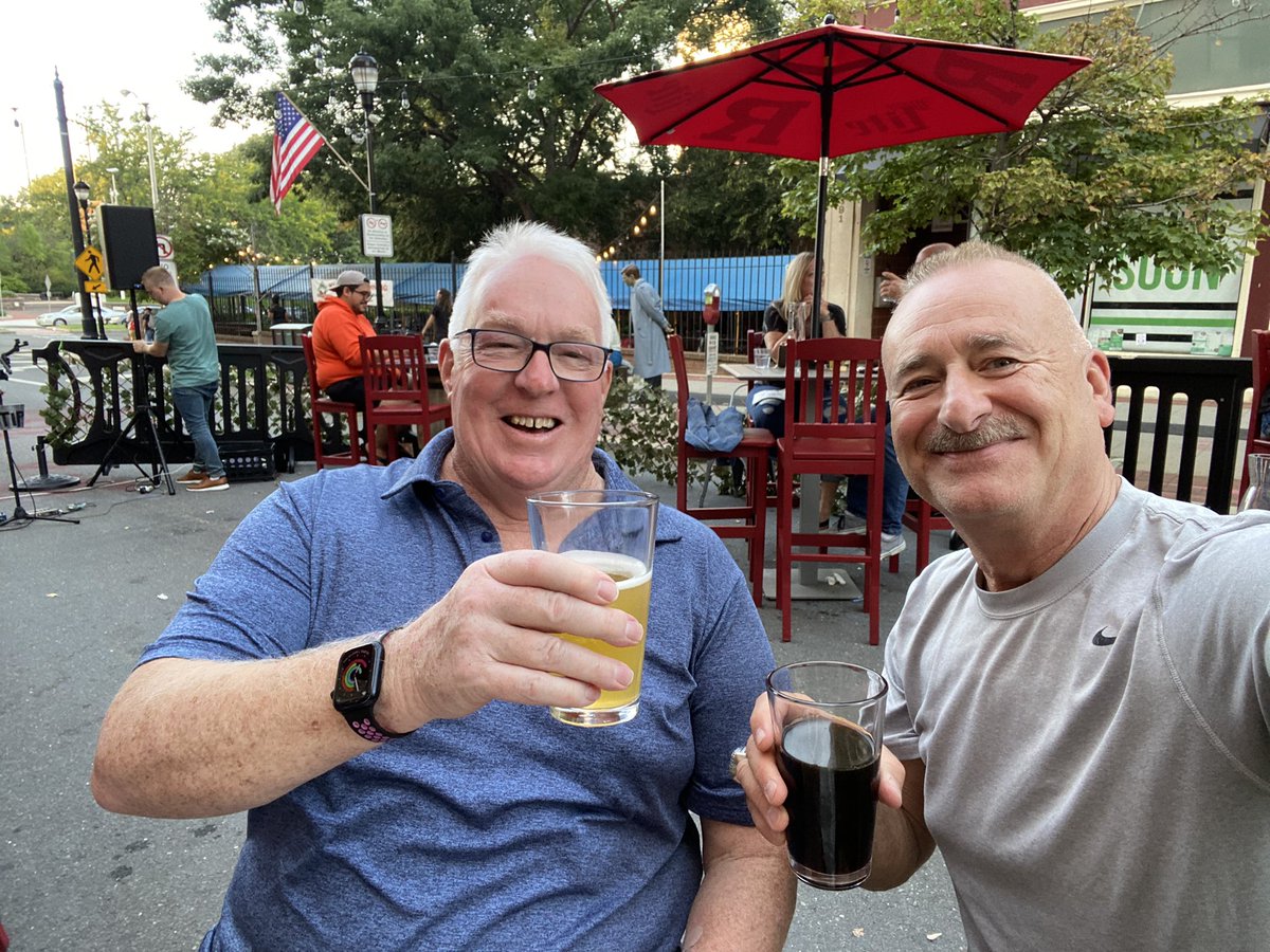 njatc5's tweet photo. When Northwestern University is in town for the Rutgers football season opener, good friends get together. Enjoying a pre-game meal with BFATS brother and NU athletic trainer @Brian4mrSSATC #BFATS https://t.co/gU8sDLLszl