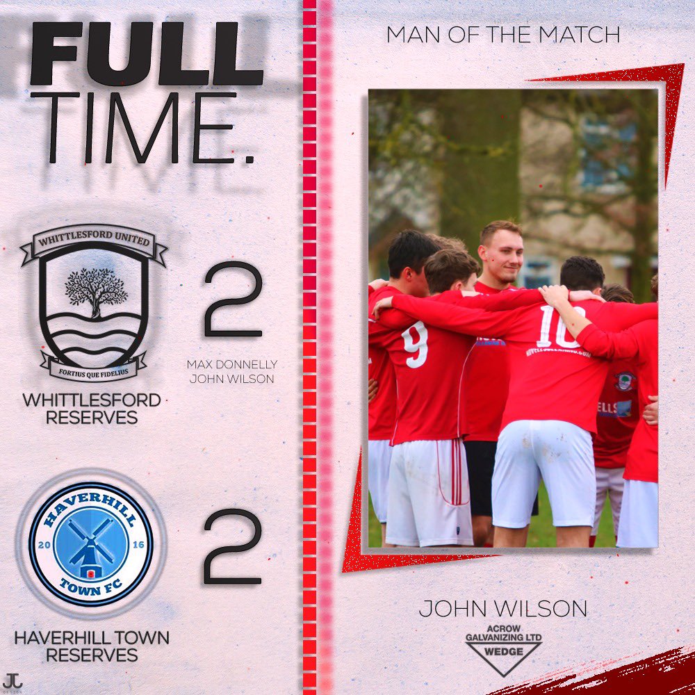 ⚽️𝗙𝗨𝗟𝗟 𝗧𝗜𝗠𝗘⚽️

The game ends in a draw. We played great football yesterday and dominated the match. Could have been more goals, unfortunately an unfair lino thought otherwise. But we move forward! 

MOTM:
John Wilson

GOAL SCORERS:
John Wilson
Max Donnelly 

#UPTHEWHITTSA