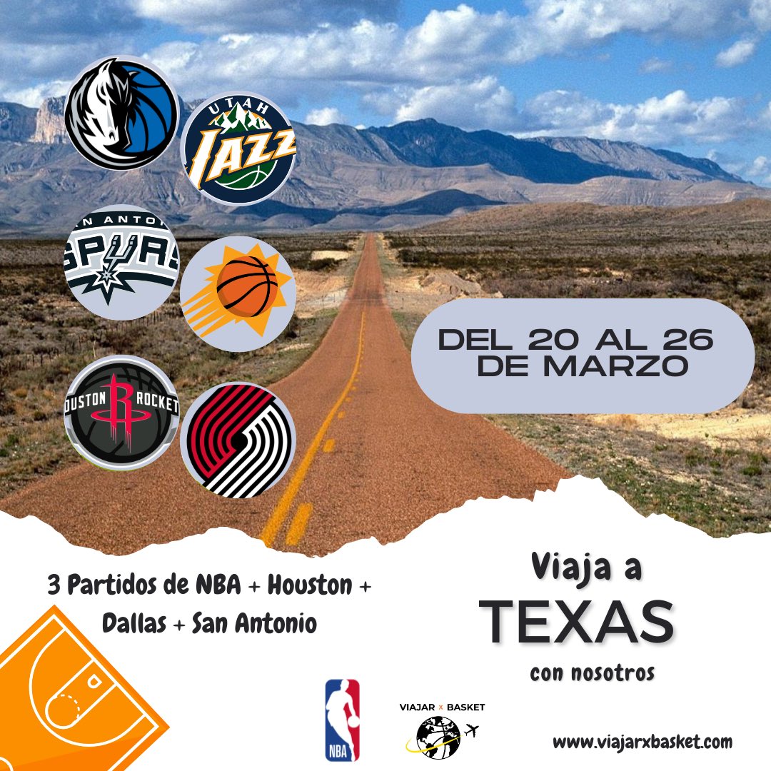 albertobejar__'s tweet image. Mi nuevo proyecto profesional se llama VIAJAR X BASKET, una agencia de viajes de Baloncesto. Ya llevo 5 años haciendo estos viajes en grupo para ver NBA. Estos son los siguientes 👇🏻

Si estás interesado dime y te mando la info.

Se agradece difusión para llegar a más gente 💪🏼🏀