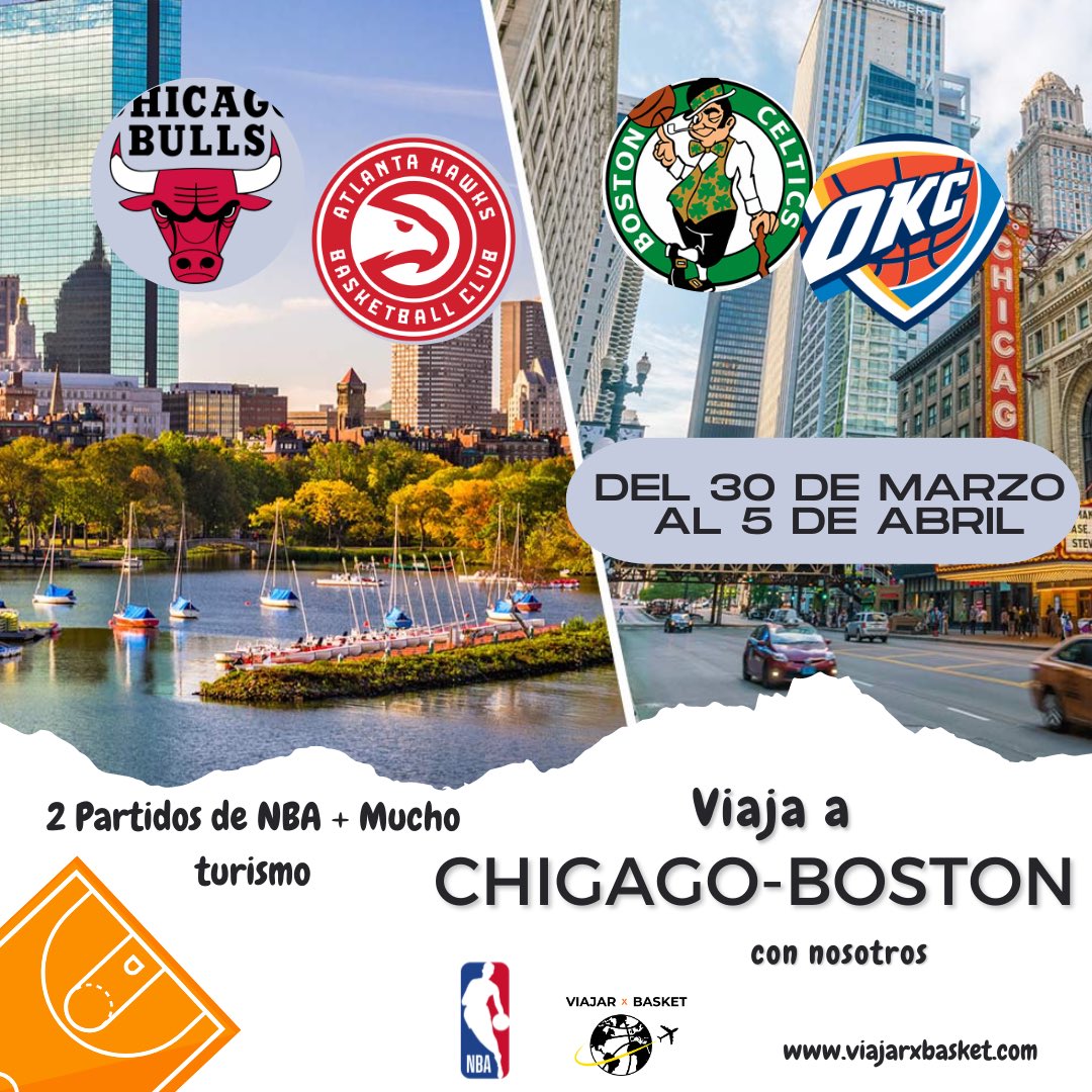 Mi nuevo proyecto profesional se llama VIAJAR X BASKET, una agencia de viajes de Baloncesto. Ya llevo 5 años haciendo estos viajes en grupo para ver NBA. Estos son los siguientes 👇🏻

Si estás interesado dime y te mando la info.

Se agradece difusión para llegar a más gente 💪🏼🏀