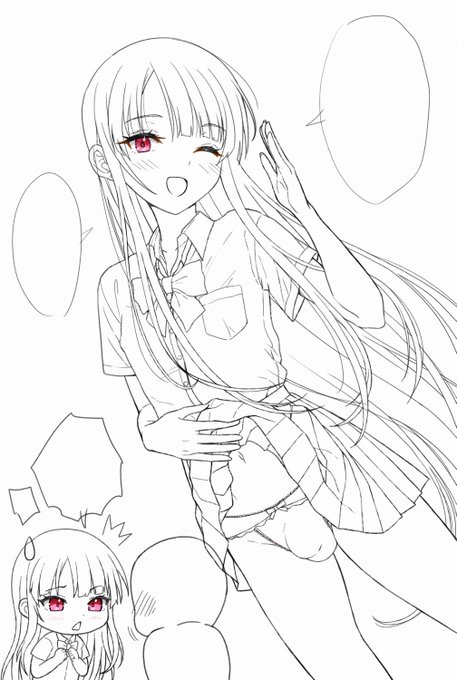 こちらの線画です
こんな長い髪の毛描くの初めてだったけど楽しかった 