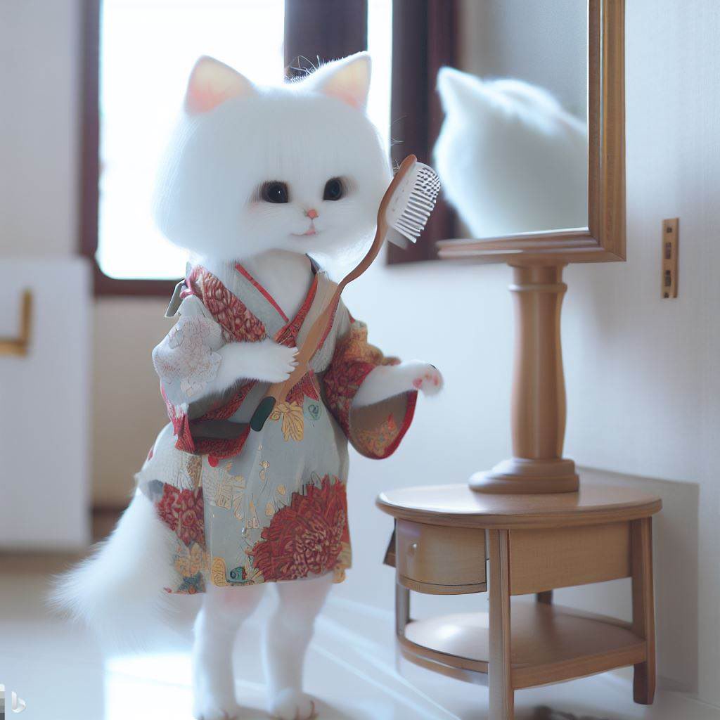 hiroshikuze's tweet photo. Dressing up before going out.
お出かけ前のおめかし。
#bingimagecreator #AIart #cat #Catart #illustration #子猫 #kitten #くしの日 #おめかし #鏡台 #comb #dressing #mirrorstand
https://t.co/uhbVqopUeP https://t.co/06wXiykLum