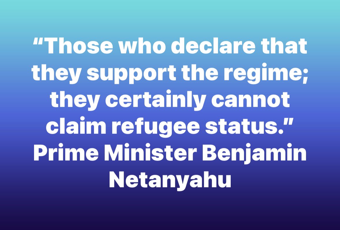 “It is hard for me to understand why we would have a problem with those who declare that they support the regime; they certainly cannot claim refugee status” Prime Minister Benjamin Netanyahu #Israel #Eritrea gov.il/en/departments…